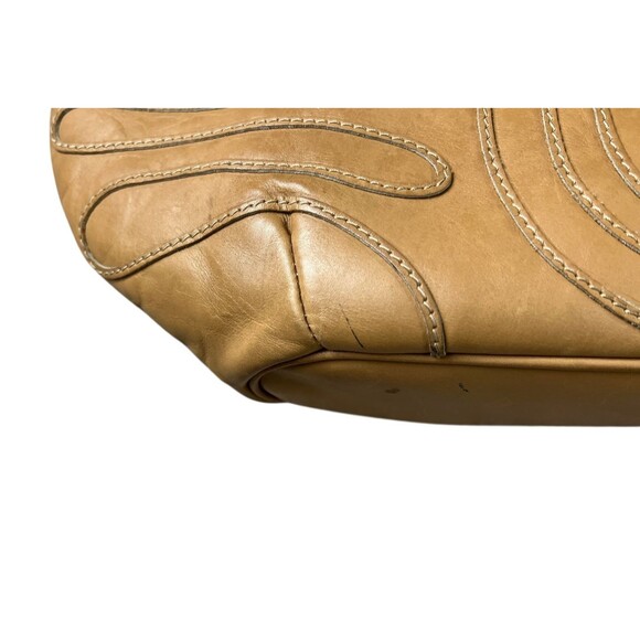 Tramontano Napoli Tan Leather Boho Hobo Shoulder Bag Handbag Purse - Picture 9 of 15